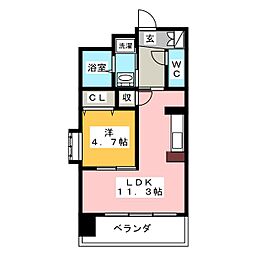 神話の杜K 1LDKの間取図画像