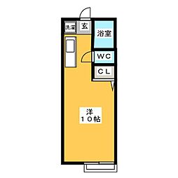 メゾンアミアミ ワンルームの間取図画像