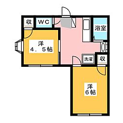 エトワール 2DKの間取図画像