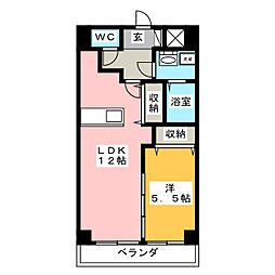 メゾン・ド・ルミエール 1LDKの間取図画像