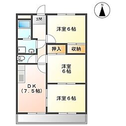 らべんだー 3DKの間取図画像