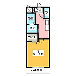 インフィニティ2 1Kの間取図画像