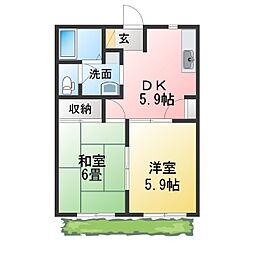 サヴール南丸の内 2DKの間取図画像