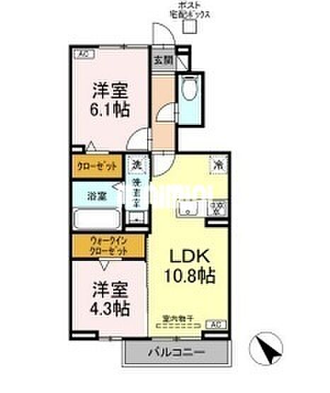 D-ROOM　S 102｜三重県鈴鹿市野町東１丁目(賃貸アパート2LDK・1階・50.38㎡)の写真 その10