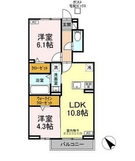 D-ROOM　S 105｜三重県鈴鹿市野町東１丁目(賃貸アパート2LDK・1階・50.38㎡)の写真 その2