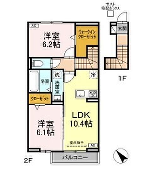 D-ROOM　S 201｜三重県鈴鹿市野町東１丁目(賃貸アパート2LDK・2階・59.87㎡)の写真 その9