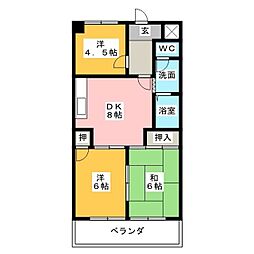 スカイハイツ瀬古 3DKの間取図画像