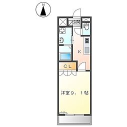 プリート・ハウス 1Kの間取図画像
