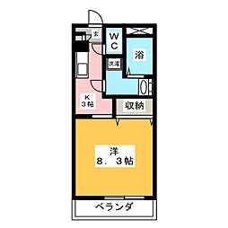 道伯ゴールドヒルズグッドスリー 1Kの間取図画像
