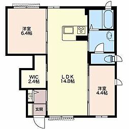 サンセールA 2LDKの間取図画像