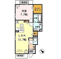 シャルマン 1LDKの間取図画像