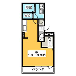 エレガンシア ワンルームの間取図画像