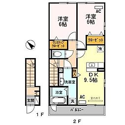 シャルマン 2LDKの間取図画像
