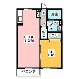 ロワール 1LDKの間取図画像