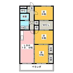 ルミエール・モリB 3LDKの間取図画像