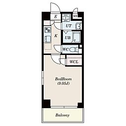 グランデューク算所 1Kの間取図画像