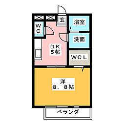 ボナール03B 1DKの間取図画像