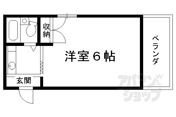 京都府京都市伏見区西尼崎町(賃貸マンション1R・4階・17.00㎡)の写真 その2