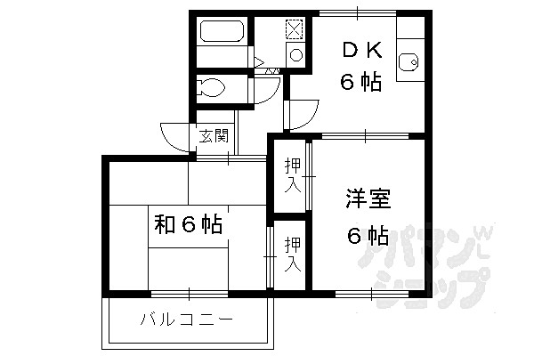 京都府京都市伏見区桃山羽柴長吉中町(賃貸アパート2DK・2階・43.75㎡)の写真 その2