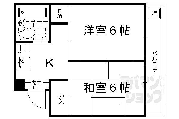 エスプリット横山 302｜京都府京都市東山区本池田町(賃貸マンション2K・3階・29.65㎡)の写真 その2