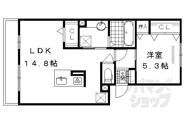 京都府京都市伏見区竹田泓ノ川町(賃貸アパート1LDK・2階・48.90㎡)の写真 その2