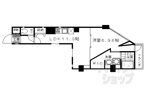 京都府京都市伏見区墨染町(賃貸マンション1LDK・2階・41.15㎡)の写真 その2