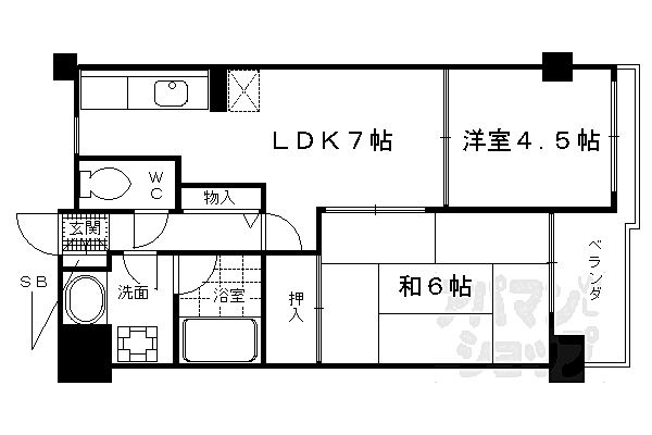 セント・ルークルス 304｜京都府京都市南区久世中久世町1丁目(賃貸マンション2DK・3階・41.29㎡)の写真 その2