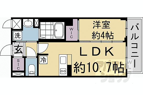 ソルテラス京都東寺ＨＯＭＡＲＥ 206｜京都府京都市南区八条寺内町(賃貸マンション1LDK・2階・37.41㎡)の写真 その2