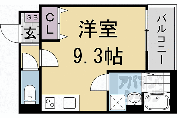 仮称）京都市南区西九条唐戸町ＡＰ 201｜京都府京都市南区西九条唐戸町(賃貸アパート1R・2階・24.28㎡)の写真 その2