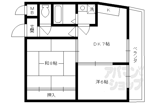 ＦＯＲＵＭ東向日 329｜京都府向日市寺戸町西田中瀬(賃貸マンション2DK・3階・48.00㎡)の写真 その2