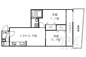 京都府京都市右京区花園木辻南町（賃貸マンション2LDK・1階・51.00㎡） その2