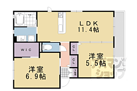 シャーメゾンエルデ 101 ｜ 京都府京都市山科区川田清水焼団地町（賃貸アパート2LDK・1階・53.25㎡） その2