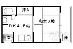 高瀬川マンション 35 3階1DKの間取り