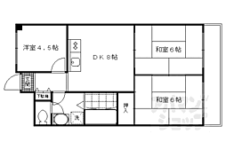 京阪本線 丹波橋駅 徒歩11分の賃貸マンション 4階3LDKの間取り