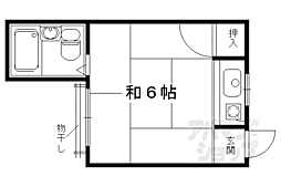 福田荘 ワンルームの間取図画像