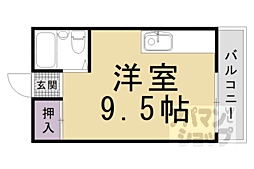 JR山陰本線 円町駅 徒歩10分の賃貸マンション 2階ワンルームの間取り