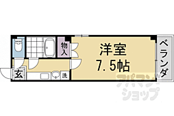 ピースフル・京都 1Kの間取図画像