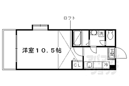 京阪本線 藤森駅 徒歩3分の賃貸マンション 4階1Kの間取り