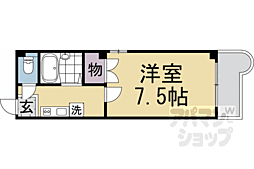 ピースフル京都 5階ワンルームの間取り