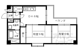 阪急京都本線 西京極駅 徒歩12分の賃貸マンション 2階2DKの間取り