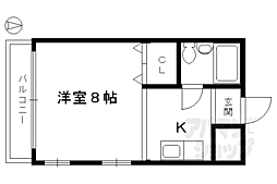 るうとぴあ竹内 2階1Kの間取り