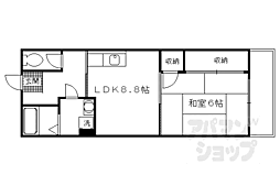 京阪本線 藤森駅 徒歩7分の賃貸マンション 3階1LDKの間取り