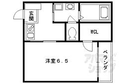 JR山陰本線 丹波口駅 徒歩5分の賃貸アパート 2階1Kの間取り
