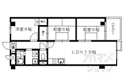 インペリアル京都 3階3LDKの間取り