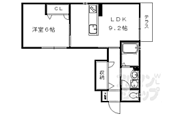 ラブレ 1階1LDKの間取り
