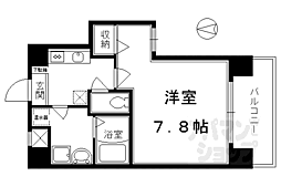 三条ヴィラさわだ 4階1Kの間取り
