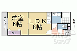 京阪本線 藤森駅 徒歩8分の賃貸アパート 1階1LDKの間取り