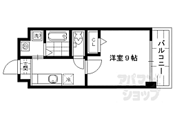 京阪本線 藤森駅 徒歩8分の賃貸マンション 3階1Kの間取り
