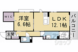 JR山陰本線 円町駅 徒歩8分の賃貸マンション 3階1LDKの間取り