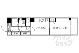 JR奈良線 JR藤森駅 徒歩5分の賃貸マンション 2階1DKの間取り